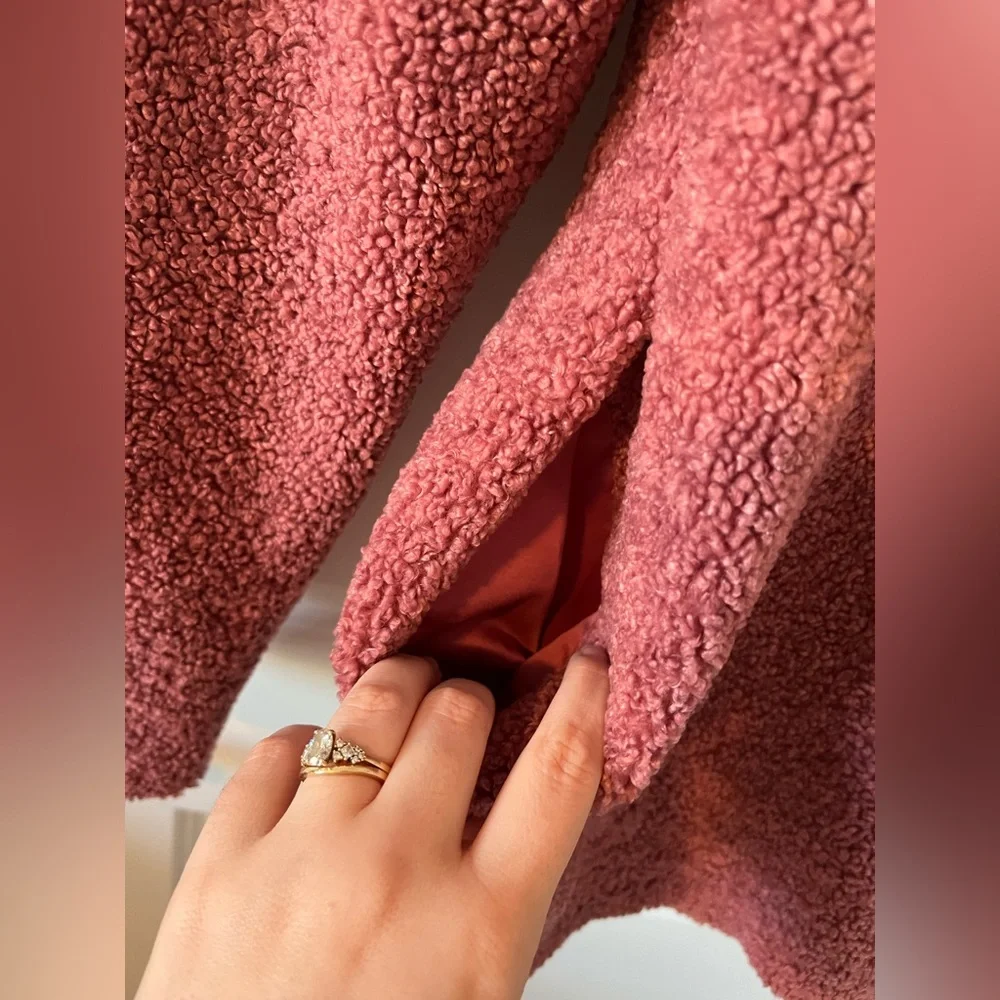 Old Navy Pink Teddy Fuzzy Coat - Picture 5 of 5